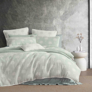 Tahiti Sage Quilt Cover Set by Logan and Mason Platinum