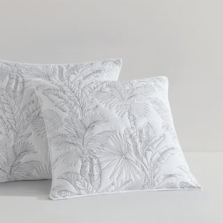 Tropica White European Sham by Logan and Mason Platinum
