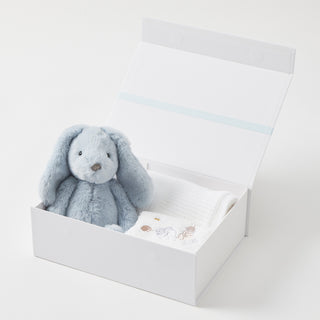 Pale Blue Bunny Hamper Gift Set by Jiggle & Giggle