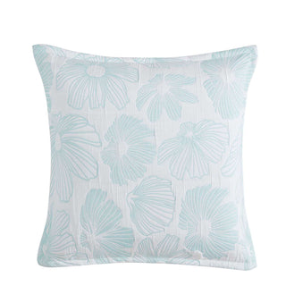 Poppi Aqua European Pillowcase by Logan and Mason Platinum