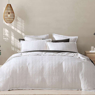 Sierra White Quilt Cover Set by Logan and Mason Platinum