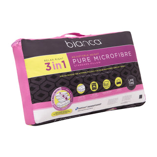Relax Right Pure Microfibre Pillow 3 in 1 Adjustable height 1150g