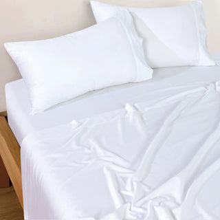 Rosebank 500tc Bamboo/Cotton Sateen Mega Sheet Sets WHITE by Bianca