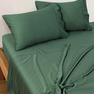 Rosebank 500tc Bamboo/Cotton Sateen Mega Sheet Sets FOREST GREEN by Bianca