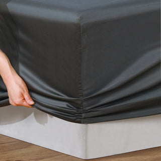 Rosebank 500tc Bamboo/Cotton Sateen Mega Sheet Sets Charcoal by Bianca