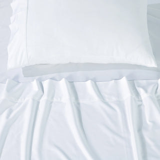 Rosebank 500tc Bamboo/Cotton Sateen QUEEN PILLOWCASE (Pair) White by Bianca