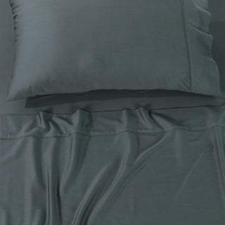 Rosebank 500tc Bamboo/Cotton Sateen QUEEN Pillowcase (Pair) Charcoal by Bianca