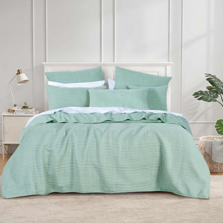 Cressida Sage Cotton Coverlet Set By Bianca