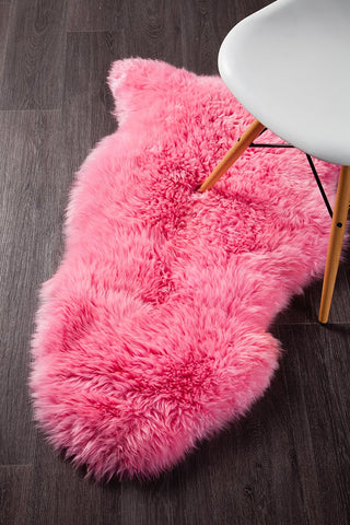 Natural New Zealand Sheep Skin Rug (Pink) by Rug Culture