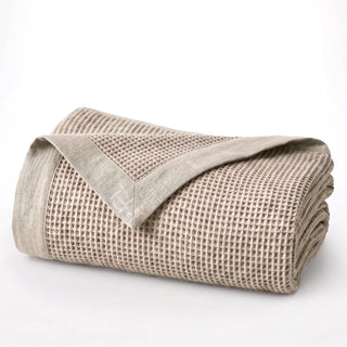 Brooklyn Cotton Waffle Blanket SAND By Renee Taylor