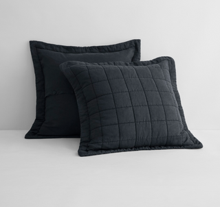 Abbotson Carbon Linen Quilted European Pillowsham by Sheridan
