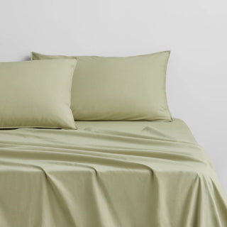 Bayley Percale SHEET SET Soft Fern by Sheridan