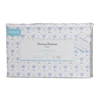 Diamond Palm Breeze Blue Sheet Set by Tommy Bahama