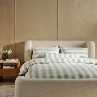 Vintage Stripe Jade Quilt Cover Set by Linen House