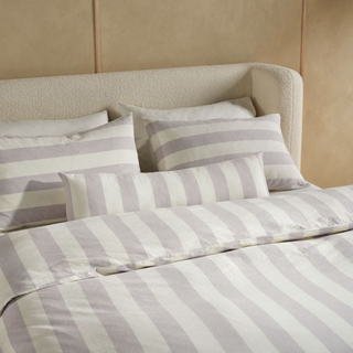 Vintage Stripe Lavender Quilt Cover Set by Linen House