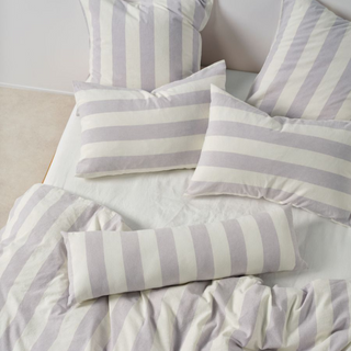 Vintage Stripe Lavender Quilt Cover Set by Linen House