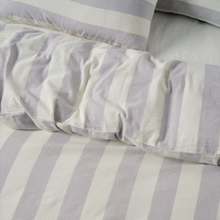 Vintage Stripe Lavender Quilt Cover Set by Linen House