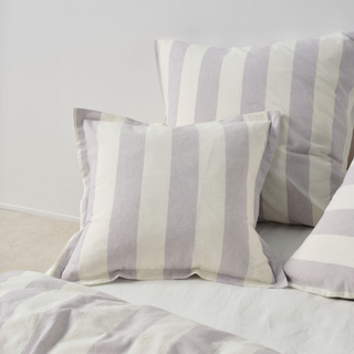 Vintage Stripe Lavender Square Cushion by Linen House