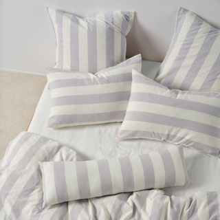 Vintage Stripe Lavender European Pillowcase by Linen House