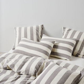 Vintage Stripe Steel Quilt Cover Set by Linen House