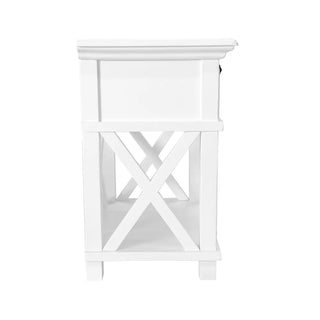 West Beach Hamptons Bedside Table W/Drawer White