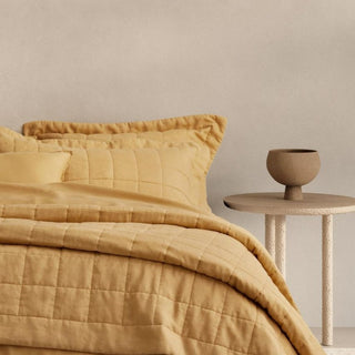 Abbotson Ochre Linen Quilted Standard Pillowsham by Sheridan