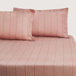 Abbotson Linen Stripe DUSTY ROSE Fitted Sheet by Sheridan