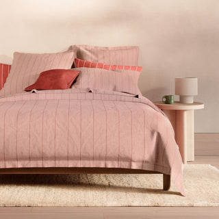 Abbotson Linen DUSTY ROSE Stripe Tailored Pillowcase Pair by Sheridan