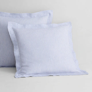 Abbotson Linen Ticking Stripe BLUE MIST European Pillowcase by Sheridan