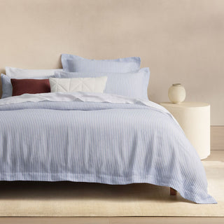 Abbotson BLUE MIST Ticking Stripe Quilt Cover by Sheridan