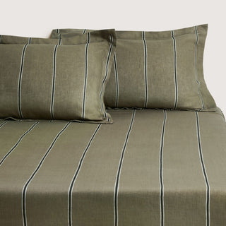 Abbotson Linen Stripe THYME Fitted Sheet by Sheridan