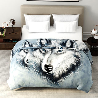 Mink Blanket ARCTIC WOLF Super Soft Heavy Weight 2 Ply by Renee Taylor