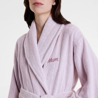 AVEN Australian Cotton MUM Bath Robe LILAC STRIPE by Sheridan