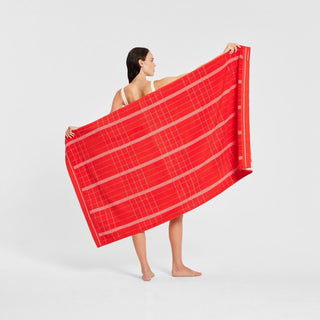 Batteau Beach Towel Red Soda by Sheridan