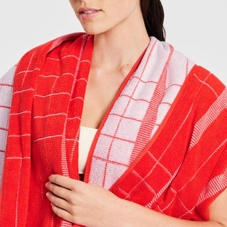 Batteau Beach Towel Red Soda by Sheridan