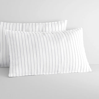 Bayley Stripe Washed Percale SHEET SET White by Sheridan