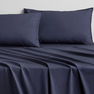 Bayley Percale SHEET SET Deep Sea by Sheridan