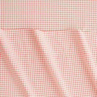 Bayley Percale Windowpane Sheet Set Poppy by Sheridan