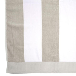 Classic Stripe Cotton Cabana Beach Pool Towel PEBBLE by Bambury