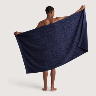 Checker Logo French Navy Beach Towel by Sheridan