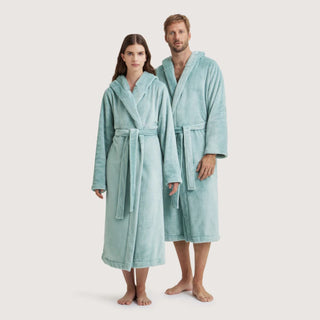 Elemental Hooded Plush Robe Rain by Sheridan