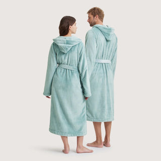 Elemental Hooded Plush Robe Rain by Sheridan
