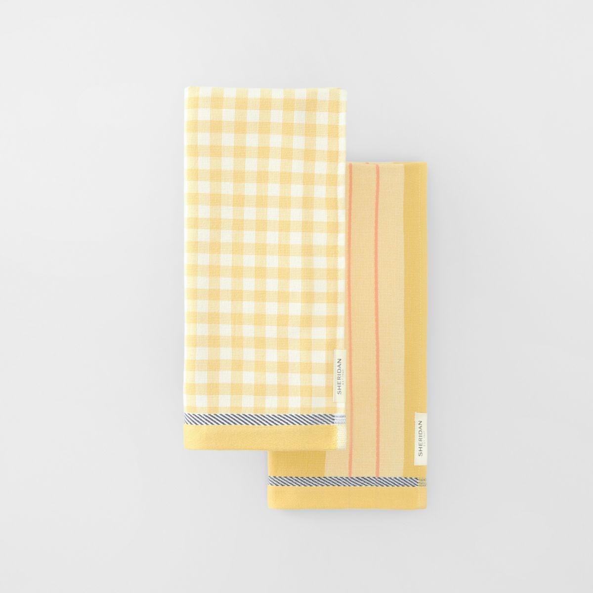 Este Tea Towel Set Honey Gold - Two Pack by Sheridan | Planet Linen