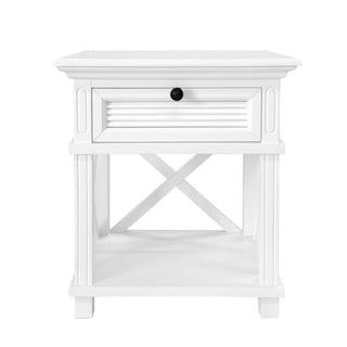 West Beach Hamptons Bedside Table W/Drawer White