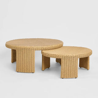 Cassius Outdoor Coffee Tables Nest of 2 Natural