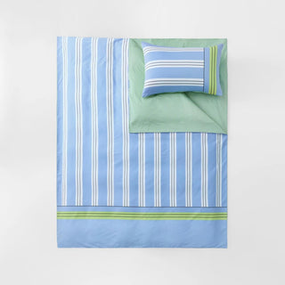 Fenix Mid Blue Quilt Cover And Sheet Bedding Set by Sheridan