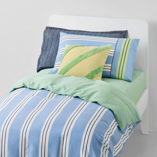 Fenix Mid Blue Quilt Cover And Sheet Bedding Set by Sheridan