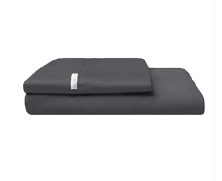 300TC Cotton Percale FITTED COMBO Sheet Set CHARCOAL by Logan and Mason