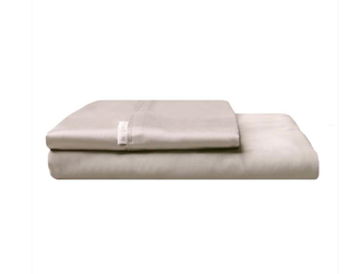 300TC Cotton Percale FITTED COMBO Sheet Set STONE by Logan and Mason