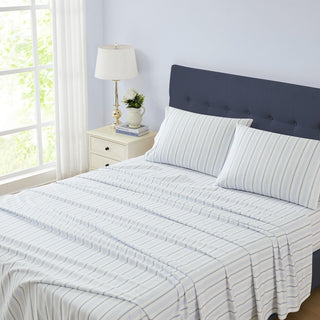 Brampton Stripe Midnight Blue Sheet Set by Laura Ashley